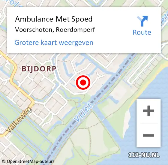 Locatie op kaart van de 112 melding: Ambulance Met Spoed Naar Voorschoten, Roerdomperf op 16 juli 2021 09:56