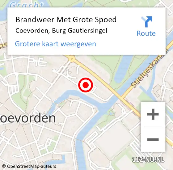 Locatie op kaart van de 112 melding: Brandweer Met Grote Spoed Naar Coevorden, Burg Gautiersingel op 16 juli 2021 10:00