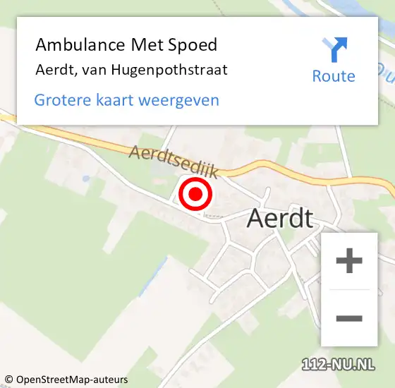 Locatie op kaart van de 112 melding: Ambulance Met Spoed Naar Aerdt, van Hugenpothstraat op 16 juli 2021 10:01