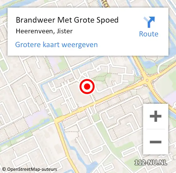 Locatie op kaart van de 112 melding: Brandweer Met Grote Spoed Naar Heerenveen, Jister op 16 juni 2014 16:49