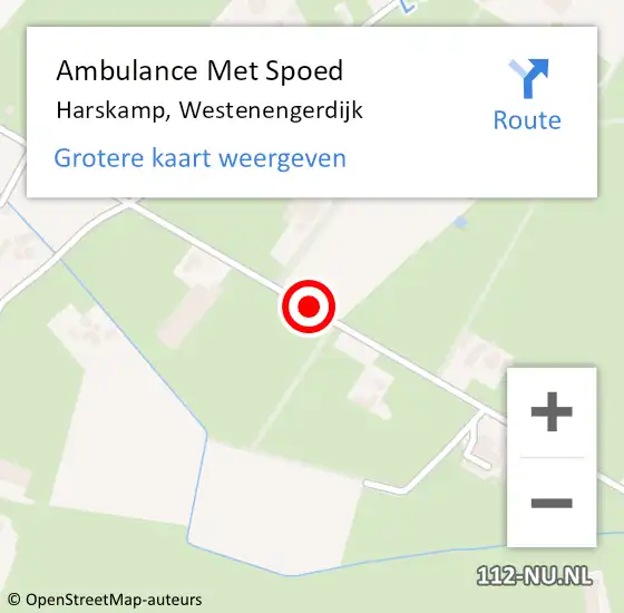 Locatie op kaart van de 112 melding: Ambulance Met Spoed Naar Harskamp, Westenengerdijk op 16 juli 2021 10:51
