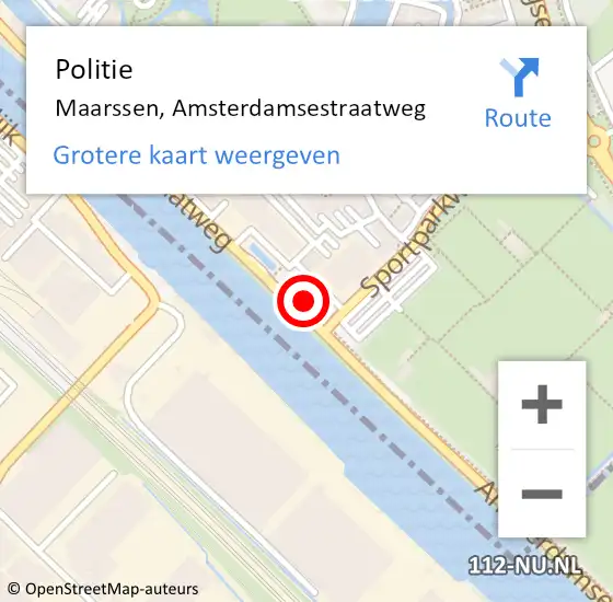 Locatie op kaart van de 112 melding: Politie Maarssen, Amsterdamsestraatweg op 16 juli 2021 10:59