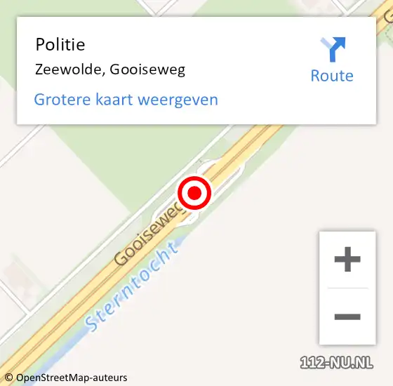 Locatie op kaart van de 112 melding: Politie Zeewolde, Gooiseweg op 16 juli 2021 11:03