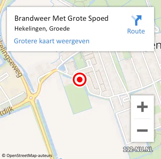 Locatie op kaart van de 112 melding: Brandweer Met Grote Spoed Naar Hekelingen, Groede op 16 juli 2021 13:02