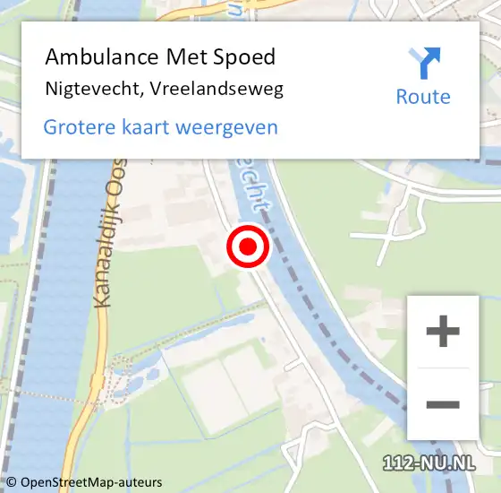 Locatie op kaart van de 112 melding: Ambulance Met Spoed Naar Nigtevecht, Vreelandseweg op 16 juli 2021 13:21