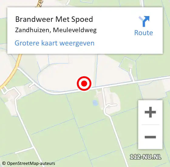 Locatie op kaart van de 112 melding: Brandweer Met Spoed Naar Zandhuizen, Meuleveldweg op 16 juli 2021 13:29
