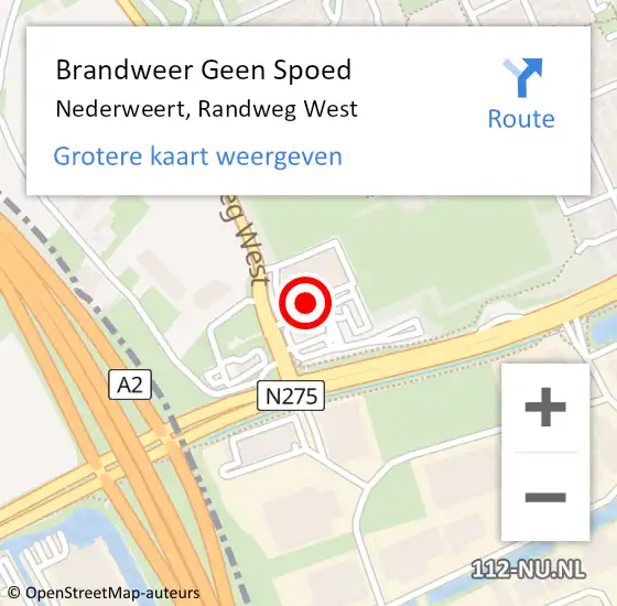 Locatie op kaart van de 112 melding: Brandweer Geen Spoed Naar Nederweert, Randweg West op 16 juli 2021 13:46