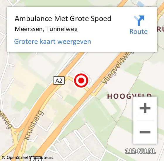 Locatie op kaart van de 112 melding: Ambulance Met Grote Spoed Naar Meerssen, Tunnelweg op 16 juli 2021 13:49