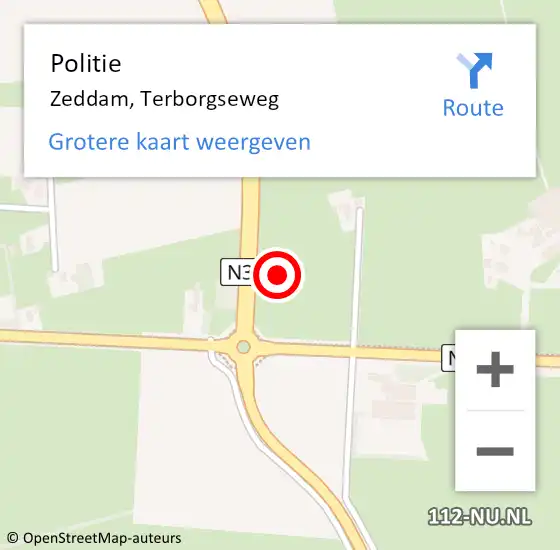 Locatie op kaart van de 112 melding: Politie Zeddam, Terborgseweg op 16 juli 2021 13:51