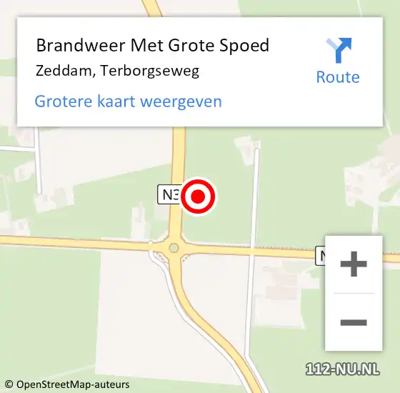 Locatie op kaart van de 112 melding: Brandweer Met Grote Spoed Naar Zeddam, Terborgseweg op 16 juli 2021 13:52