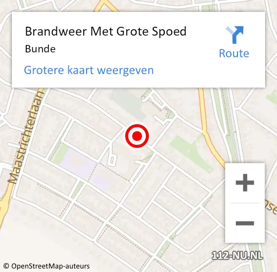 Locatie op kaart van de 112 melding: Brandweer Met Grote Spoed Naar Bunde op 16 juli 2021 13:54