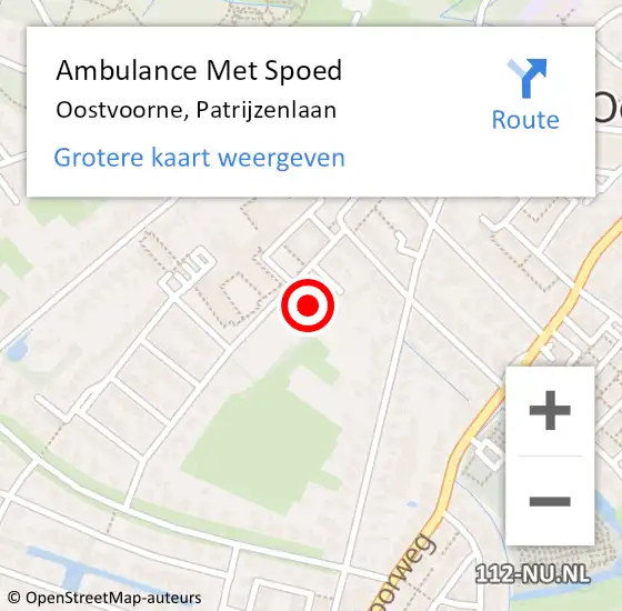 Locatie op kaart van de 112 melding: Ambulance Met Spoed Naar Oostvoorne, Patrijzenlaan op 16 juli 2021 13:59