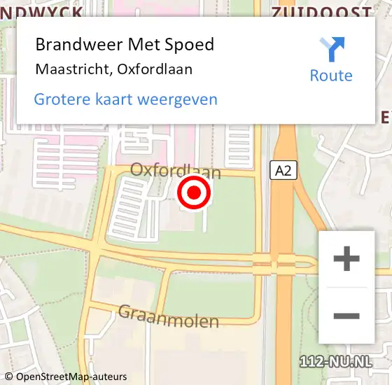 Locatie op kaart van de 112 melding: Brandweer Met Spoed Naar Maastricht, Oxfordlaan op 16 juli 2021 14:33