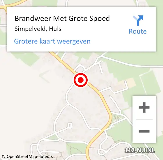 Locatie op kaart van de 112 melding: Brandweer Met Grote Spoed Naar Simpelveld, Huls op 16 juli 2021 15:02