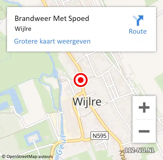 Locatie op kaart van de 112 melding: Brandweer Met Spoed Naar Wijlre op 16 juli 2021 15:47