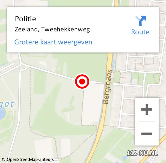 Locatie op kaart van de 112 melding: Politie Zeeland, Tweehekkenweg op 16 juni 2014 17:39