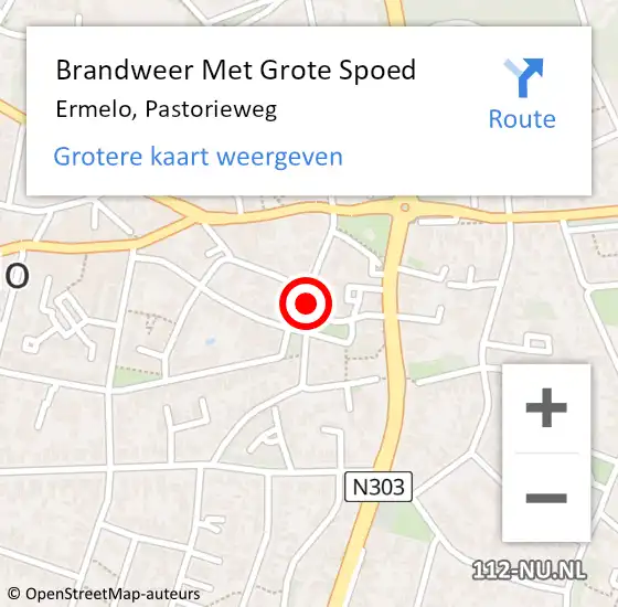 Locatie op kaart van de 112 melding: Brandweer Met Grote Spoed Naar Ermelo, Pastorieweg op 16 juni 2014 17:43