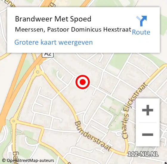 Locatie op kaart van de 112 melding: Brandweer Met Spoed Naar Meerssen, Pastoor Dominicus Hexstraat op 16 juli 2021 16:23