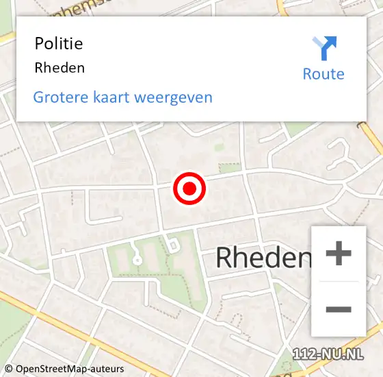 Locatie op kaart van de 112 melding: Politie Rheden op 16 juli 2021 16:25