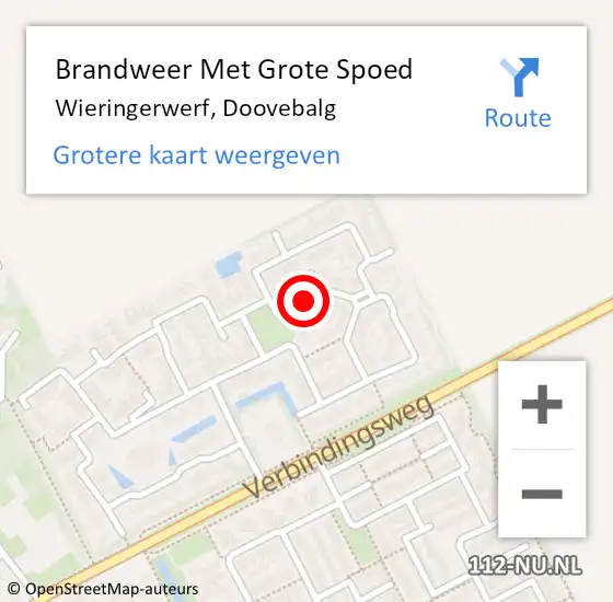 Locatie op kaart van de 112 melding: Brandweer Met Grote Spoed Naar Wieringerwerf, Doovebalg op 16 juli 2021 16:34