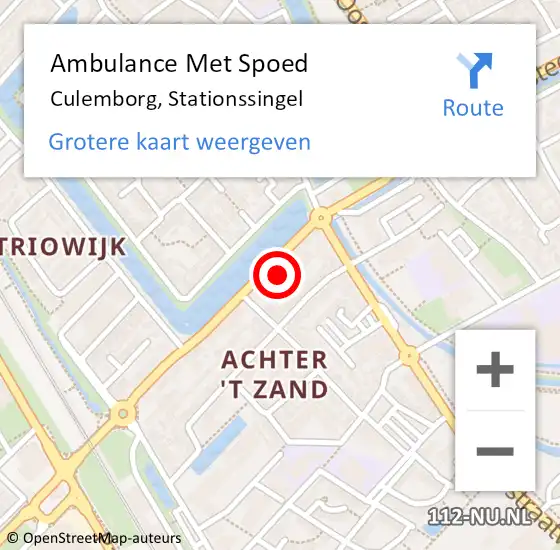 Locatie op kaart van de 112 melding: Ambulance Met Spoed Naar Culemborg, Stationssingel op 16 juli 2021 16:43