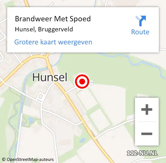 Locatie op kaart van de 112 melding: Brandweer Met Spoed Naar Hunsel, Bruggerveld op 16 juli 2021 17:19