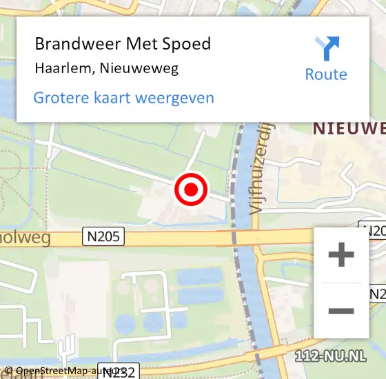 Locatie op kaart van de 112 melding: Brandweer Met Spoed Naar Haarlem, Nieuweweg op 16 juli 2021 17:28