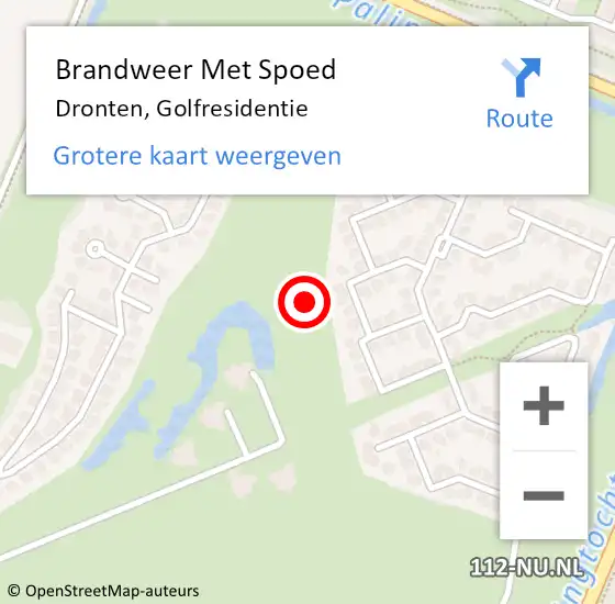 Locatie op kaart van de 112 melding: Brandweer Met Spoed Naar Dronten, Golfresidentie op 16 juli 2021 17:42