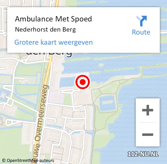 Locatie op kaart van de 112 melding: Ambulance Met Spoed Naar Nederhorst den Berg op 16 juli 2021 18:28