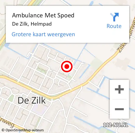 Locatie op kaart van de 112 melding: Ambulance Met Spoed Naar De Zilk, Helmpad op 16 juli 2021 18:43