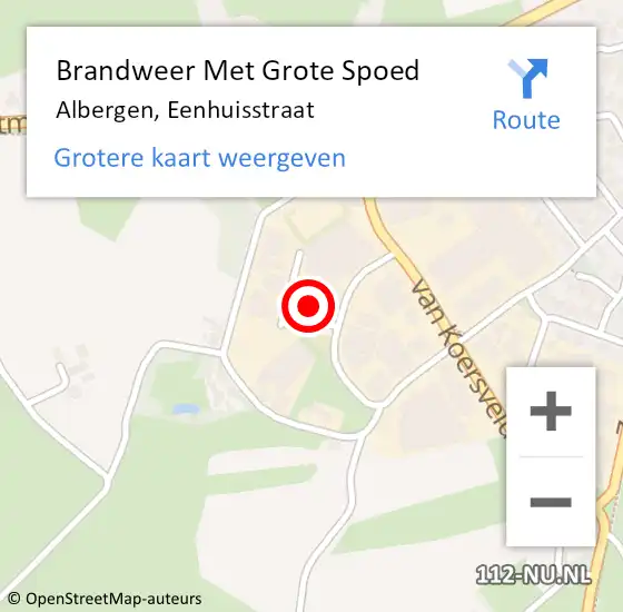 Locatie op kaart van de 112 melding: Brandweer Met Grote Spoed Naar Albergen, Eenhuisstraat op 16 juli 2021 19:11