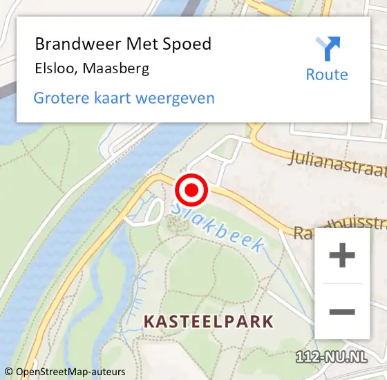 Locatie op kaart van de 112 melding: Brandweer Met Spoed Naar Elsloo, Maasberg op 16 juli 2021 19:30