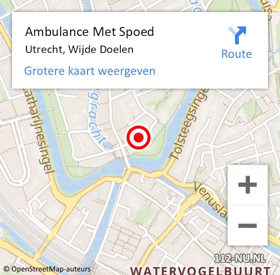 Locatie op kaart van de 112 melding: Ambulance Met Spoed Naar Utrecht, Wijde Doelen op 5 oktober 2013 10:23