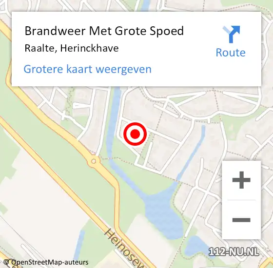 Locatie op kaart van de 112 melding: Brandweer Met Grote Spoed Naar Raalte, Herinckhave op 16 juli 2021 20:22