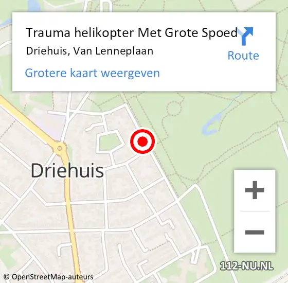 Locatie op kaart van de 112 melding: Trauma helikopter Met Grote Spoed Naar Driehuis, Van Lenneplaan op 16 juli 2021 20:34