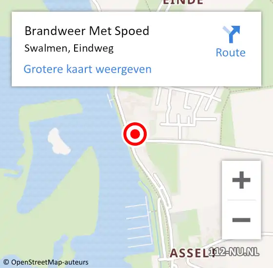 Locatie op kaart van de 112 melding: Brandweer Met Spoed Naar Swalmen, Eindweg op 16 juli 2021 20:36