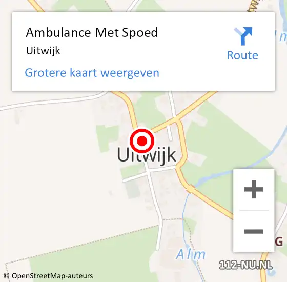 Locatie op kaart van de 112 melding: Ambulance Met Spoed Naar Uitwijk op 16 juni 2014 18:04