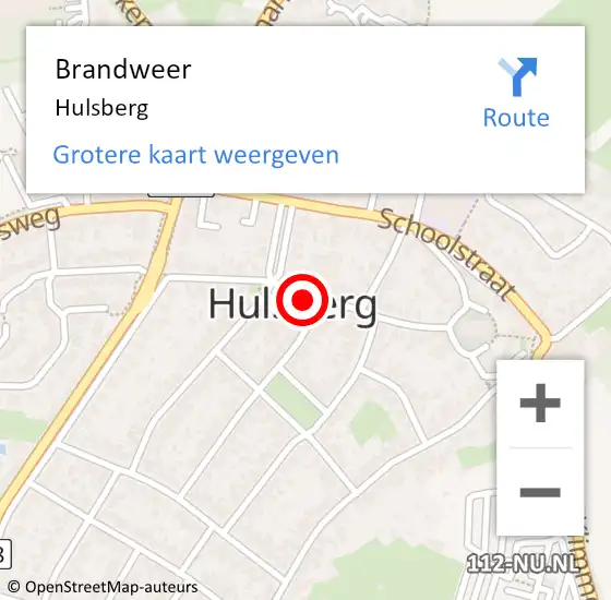 Locatie op kaart van de 112 melding: Brandweer Hulsberg op 16 juli 2021 22:09