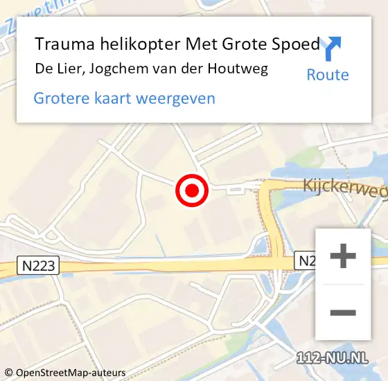 Locatie op kaart van de 112 melding: Trauma helikopter Met Grote Spoed Naar De Lier, Jogchem van der Houtweg op 16 juli 2021 22:10