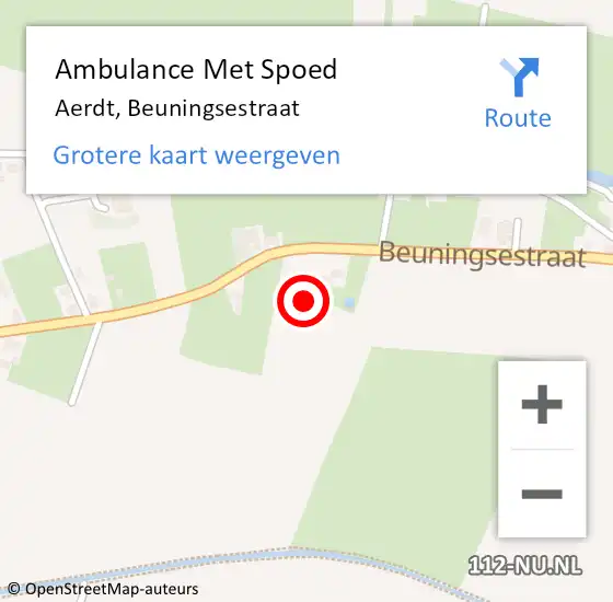Locatie op kaart van de 112 melding: Ambulance Met Spoed Naar Aerdt, Beuningsestraat op 16 juli 2021 22:14