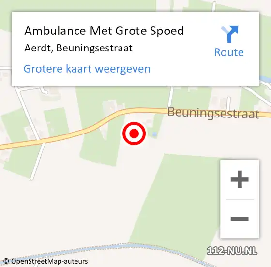 Locatie op kaart van de 112 melding: Ambulance Met Grote Spoed Naar Aerdt, Beuningsestraat op 16 juli 2021 22:19