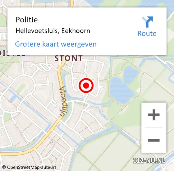 Locatie op kaart van de 112 melding: Politie Hellevoetsluis, Eekhoorn op 16 juli 2021 23:26