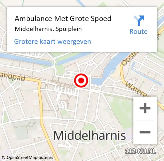 Locatie op kaart van de 112 melding: Ambulance Met Grote Spoed Naar Middelharnis, Spuiplein op 16 juli 2021 23:27