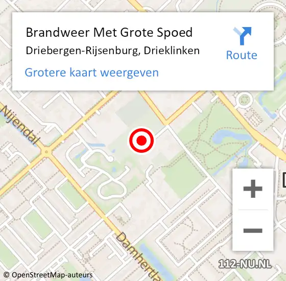 Locatie op kaart van de 112 melding: Brandweer Met Grote Spoed Naar Driebergen-Rijsenburg, Drieklinken op 16 juli 2021 23:59