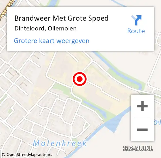 Locatie op kaart van de 112 melding: Brandweer Met Grote Spoed Naar Dinteloord, Oliemolen op 16 juni 2014 18:15