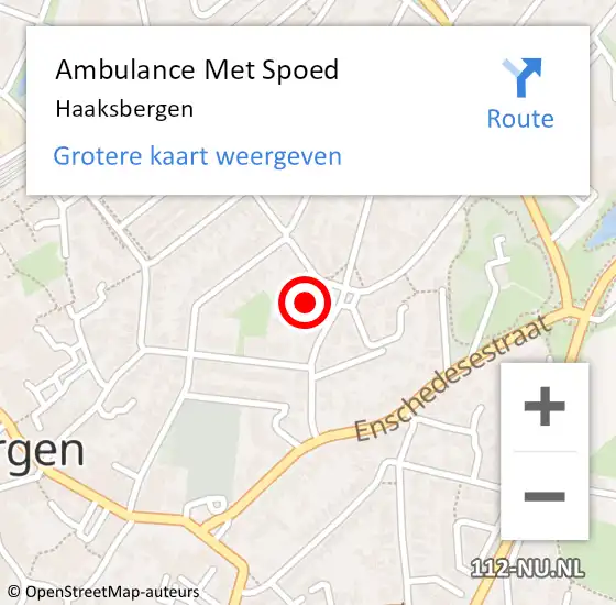 Locatie op kaart van de 112 melding: Ambulance Met Spoed Naar Haaksbergen op 17 juli 2021 00:09