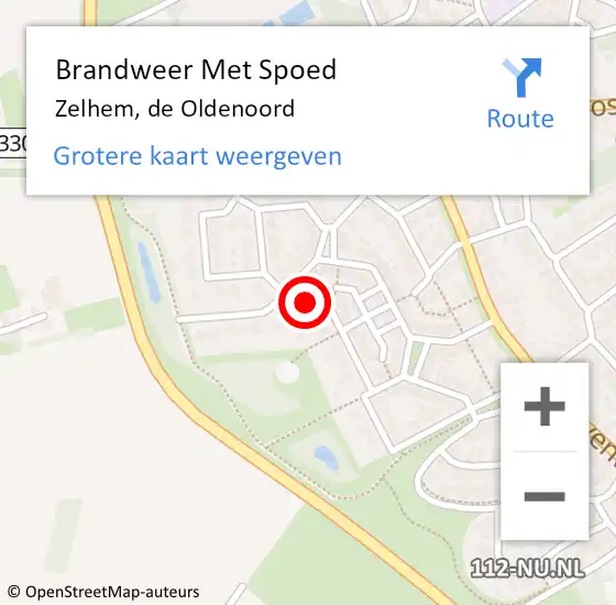 Locatie op kaart van de 112 melding: Brandweer Met Spoed Naar Zelhem, de Oldenoord op 17 juli 2021 00:11