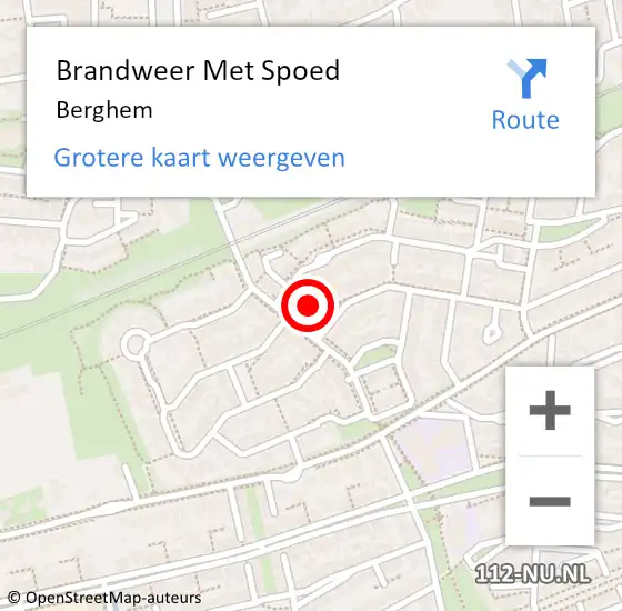 Locatie op kaart van de 112 melding: Brandweer Met Spoed Naar Berghem op 17 juli 2021 00:24