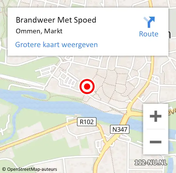 Locatie op kaart van de 112 melding: Brandweer Met Spoed Naar Ommen, Markt op 17 juli 2021 00:38