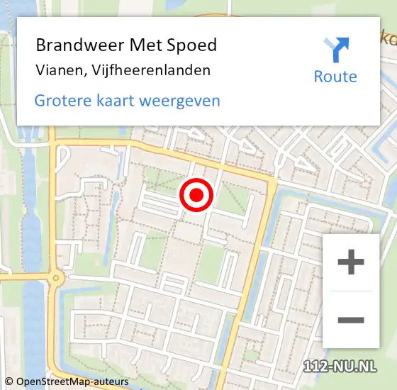 Locatie op kaart van de 112 melding: Brandweer Met Spoed Naar Vianen, Vijfheerenlanden op 17 juli 2021 00:52